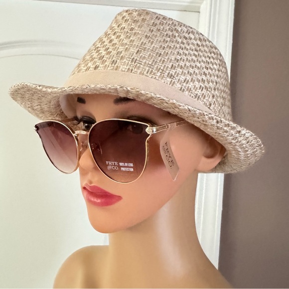 FRYE & CO Women\'s Cat Eye Gold Tone Metal Frame Sunglasses. MSRP $89 main image 5
